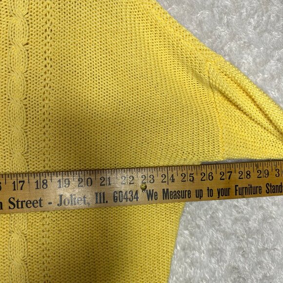 St. John’s Bay Women's Bright‎ Yellow Cable Knit Round Neck Sweater Size Large - Picture 4 of 6